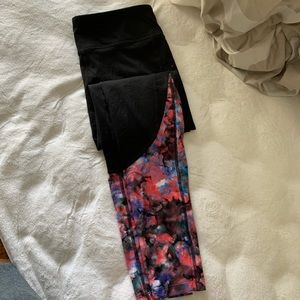 Two tone black leggings